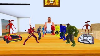 Tiny Coloful Team Hulk vs Avengers Superheroes Fight in Indian Bike Driving 3D