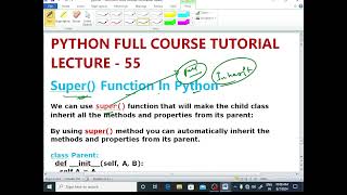PYTHON LECTURE - 55|Super() Method In Python|Inherit Parent Class Using Super()(@EnhanceCodeLearning