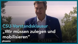 Markus Söder (Parteivorsitzender, CSU) vor der CSU-Vorstandsklausur in Kaltenbrunn