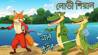 লোভী শিয়াল আর কুমির | Bengali Fox Cartoon Story | Golpo Dadu Cartoon