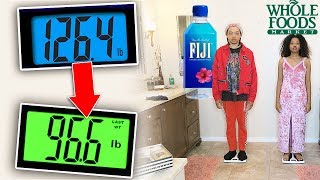 Who can LOSE the MOST WEIGHT in 24 hours - Eating Challenge (SIS vs BRO)