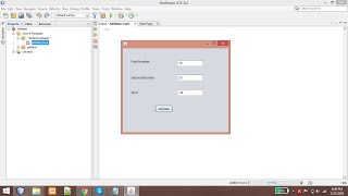 Addition of two numbers in NETBEANS