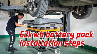 62kwh Nissan Leaf battery pack installation steps