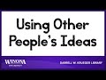 Using Other People's Ideas