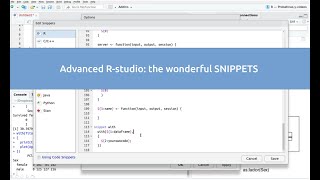 Advanced R-studio: the wonderful SNIPPETS