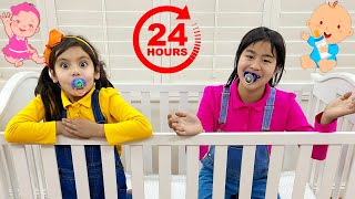 Jannie and Ellie 24 Hours Baby Challenge and Other Fun Challenges for Kids