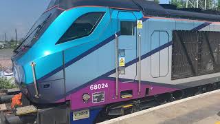 TPE Class 68024 with Mk5a coaches departs York on York to Scarborough 31/05/21