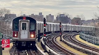 R142 (2) trains \u0026 Track Geometry train @ Jackson Avenue ⁴ᴷ