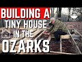 Building A Tiny House In The Ozarks | Installing Floor Joists | DIY Tiny Home Build |  Framing Floor