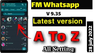 FM whatsapp 9.35 all settings in hindi |FM whatsapp ki setting kaise karen #9.35 #fmwhatsappsetting