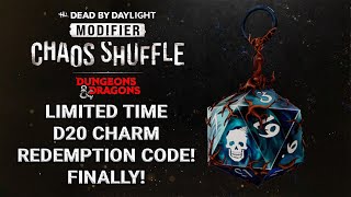 Dungeons \u0026 Dragons D20 Limited Time Charm Redemption Code for DBD Chaos Shuffle Event! 🎲🐉