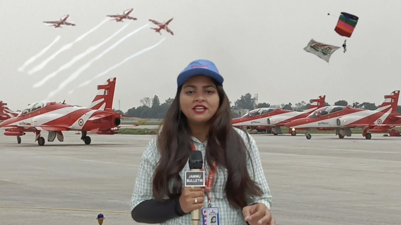 IAF's Surya Kiran Aerobatic Team Performs Air Show In Jammu - YouTube