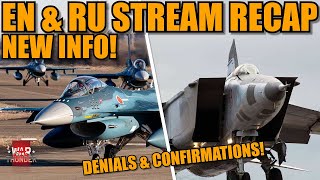 EN \u0026 RU STREAM RECAPS! F-2 DENIED! R-77-1 CONFIRMED! MiG-25 in PLANS! \u0026 MORE! - War Thunder