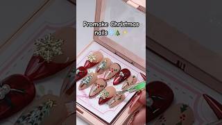 Promake Christmas nails ❄️🎄✨#christmas #christmasnail #pressonails #nailart #beauty #diy #fyp