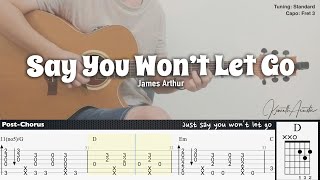 Say You Won’t Let Go - James Arthur | Fingerstyle Guitar | TAB + Chords + Lyrics