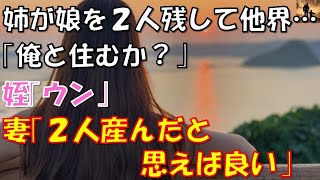 【感動する話】姉が娘を２人残し他界… 『俺と住むか？』 姪「ウン」嫁『2人産んだと思えば良い』