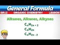 General Formula Organic Chemistry Gr 12 | Alkanes, Alkenes, Alkynes