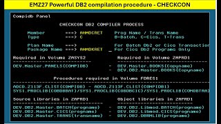 EMZ27 Mainframe PC Powerful compilation procedure for programs using DB2 tables Checkcon.