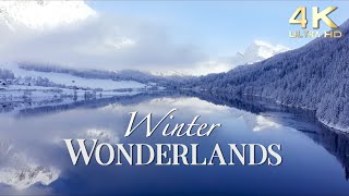 Enchanting Winter Wonderlands ❄️ 4K Snowy Winter Scenery with Beautiful Piano Music
