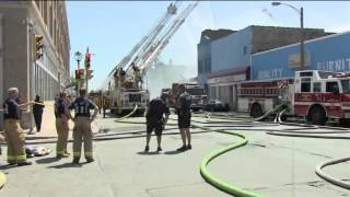 RAW VIDEO: Building wall collapses at Milwaukee fire