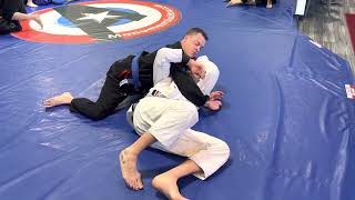 Submission from bottom side control in BJJ