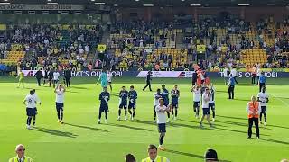 Spurs v Norwich - Conte and Son celebrate Champions League