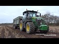 john deere 7230r working hard harvesting potatoes w avr spirit 9100 danish agriculture