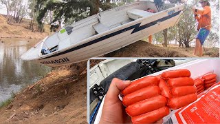 Bunch of FRANKFURTS catching MURRAYCOD! Camping and fishing the river at my place!