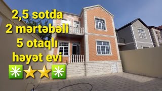 🏝Masazırda, 2,5 sotda, 2 mərtəbəli, 5 otaqlı, tam təmirli həyət evi satılır‼🧿