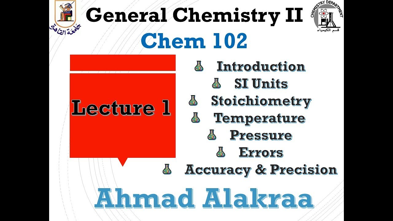 Lecture 1 Chem 102 Introduction Youtube