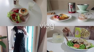 vlog30 | 职场人的一周 | 生活碎片 | 超市 | 早餐 | 面包脑袋 | 贝果 | 工作便当 |