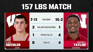 157 LBs: Nebraska's Antrell  Taylor vs. Wisconsin's Luke Mechler | Big Ten Wrestling | 01/31/2025