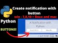 How to make a notification with button using python | python link-notify package by Prog Bits