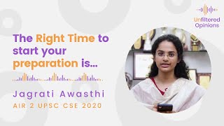 The Right Time to start your preparation is... | Jagrati Awasthi | UPSC CSE #shorts #upsccse #topper