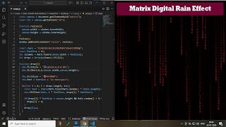 Create Matrix Digital Rain Effect | Hacker Animation in HTML CSS JS || Hacker Matrix Rain Animation
