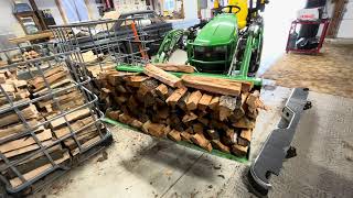 Nobody wants a mouse in their bundle firewood. Restocking with the John Deere 2025R