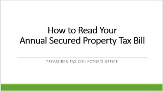 How to Read Your Property Tax Bill