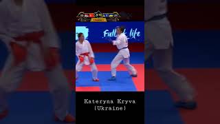 Amazing Karate Fight _ Female Kumite ( Kateryna Kryva UKR WKF ) #karate #wkf #female #shorts
