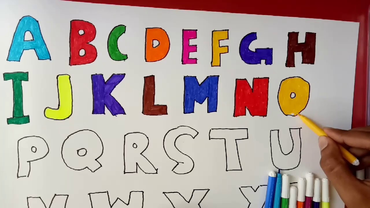 ABC Alphabets Coloring For Kids And Drawing, Learn Alphabet ABC For ...