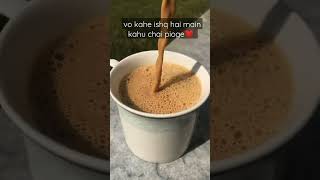 vo kahe ishq hai main kahu chai pioge❤️ #qoutes #whatsappstatus #aesthetic #song #love  #chai