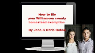How to file your Williamson County Homestead Exemption