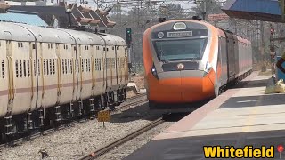 (14 in 1)Trains Honking \u0026 Skipping WHITEFIELD | DOUBLE DECKER+UDAY+Shatabdi+Brindavan+Bagmati…