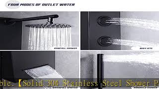 Achelous Rainfall Shower Head Panel System with Thermostatic,Stainless Steel High Pressure Turbo Bo