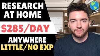 $285/DAY Little/No Experience Work From Home Research Jobs Anywhere Worldwide