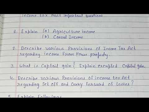 Income Tax Important Questions | Income Tax Important Questions For B ...