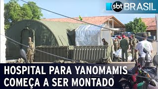 Hospital para yanomamis começa a ser montado | SBT Brasil (24/01/23)