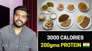 Easy 3000 Calorie Bodybuilding Diet with 200gms Protein ( 5 Meals ) 🇮🇳