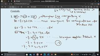 PLSV (Persamaan Linear Satu Variabel) Materi dan Contoh Soal