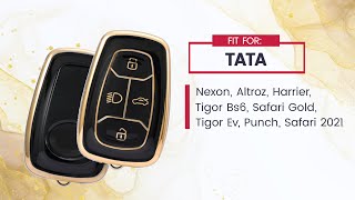 Keyzone TPU key cover for Tata Nexon Harrier Altroz Punch Safari Tigor smart key (KZTP08)