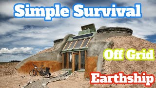 Simple Survival Earthship Model Tour - The Easiest Earthship To Build @ Earthship Biotecture Taos NM